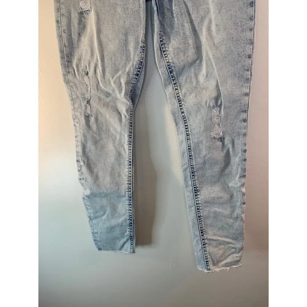 JUSTICE Girl’s Snap Button High Rise Distressed Jeggings / Size: 12